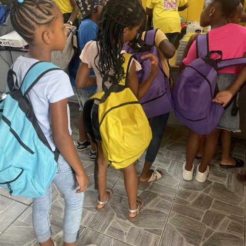 Love of Hearts Foundation Back to School Drive 2025 Students in line to receive their packages